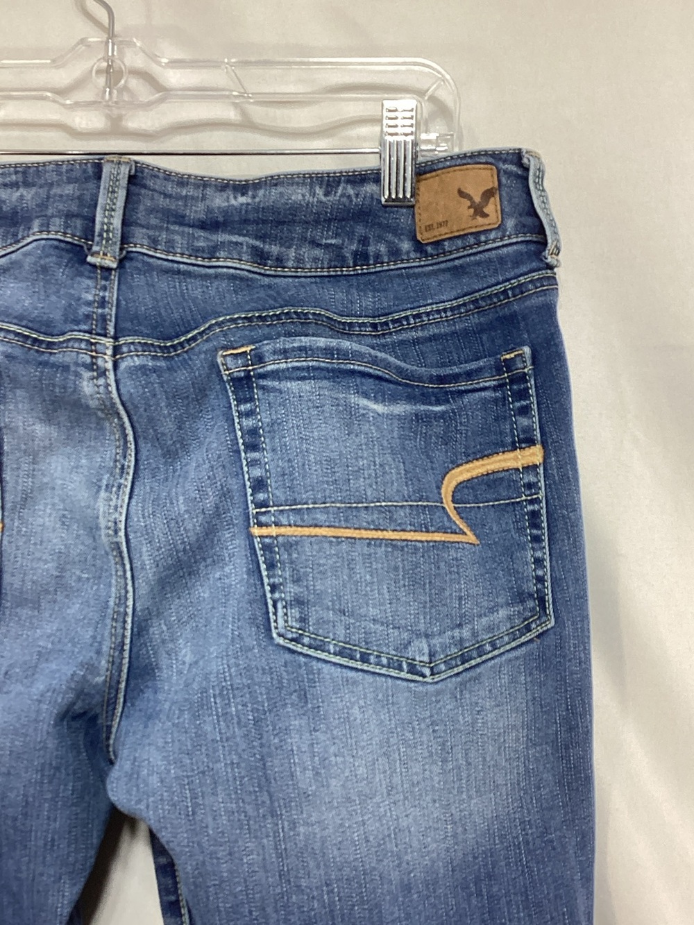 American Eagle Artist Crop Super Stretch Size 12 Blue Denim Jeans - Picture 6 of 14